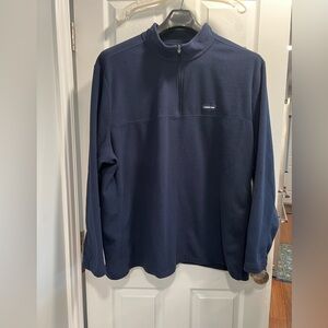 Lands' End Navy Blue Fleece Half Zip Pullover 4XL Tall